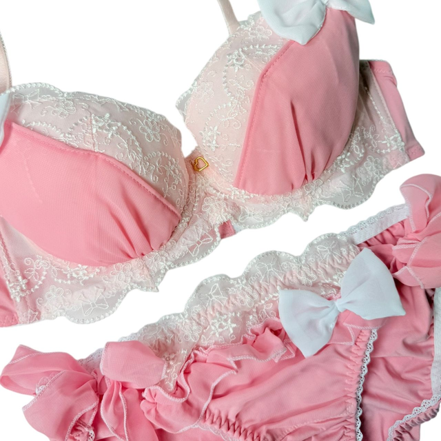 My Melody inspired bow Japanese Bra + Underwear Set UK 34B   