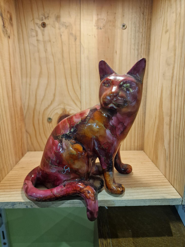 Chat Céramique bord d&#039;étagère