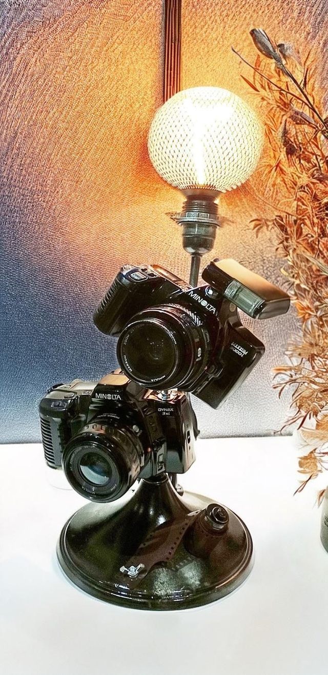 Argentiques en Lumière - Lampe d'ambiance déco à poser - Esprit Pop Culture - Artisanat Français