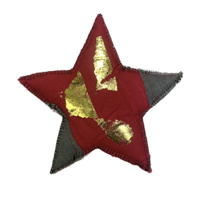 Red, Green and Gold Patchwork Tree Topper Star