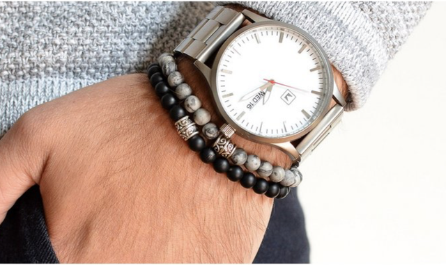 Bracelet Noir "Basic Mat Onyx "
