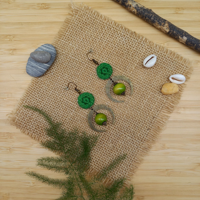 Boucles d&#039;oreille Couleurs d&#039;Afrique - Vertes