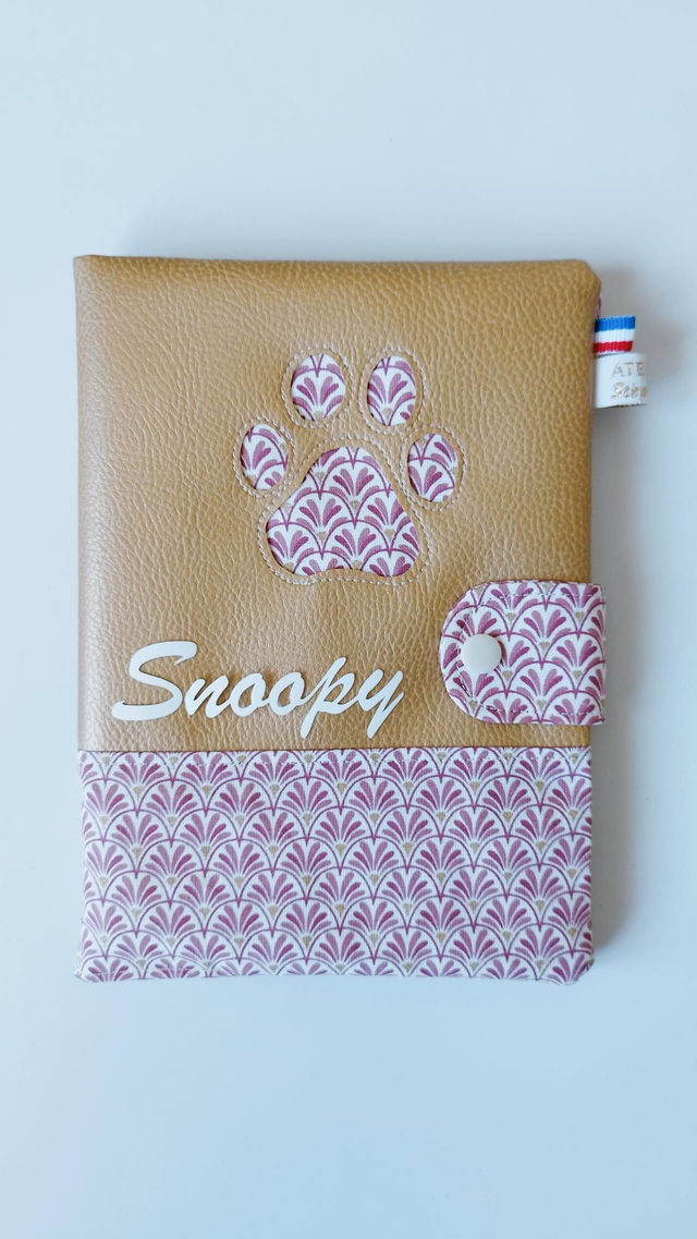 Protège carnet de santé personnalisé pour animal de compagnie * Collection Malaga *