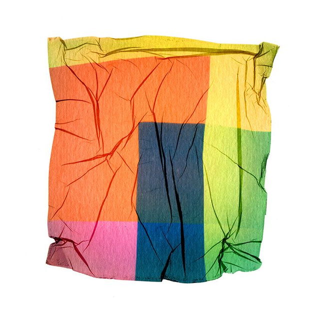 Polaroid Emulsion Lift Abstract Rainbow Colours - 12x12 inches