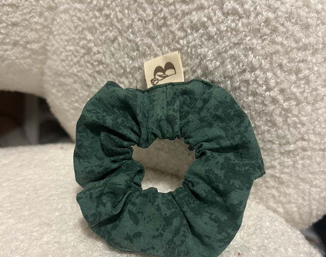 Chouchou upcyclé Phantasio - Vert à motifs