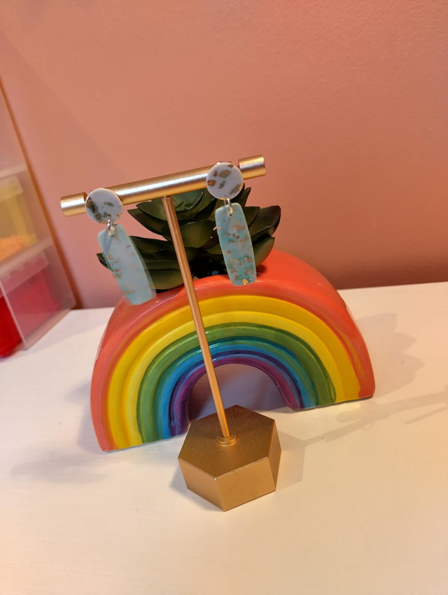 Handmade polymer clay earrings - Skyfall Dangle Earrings