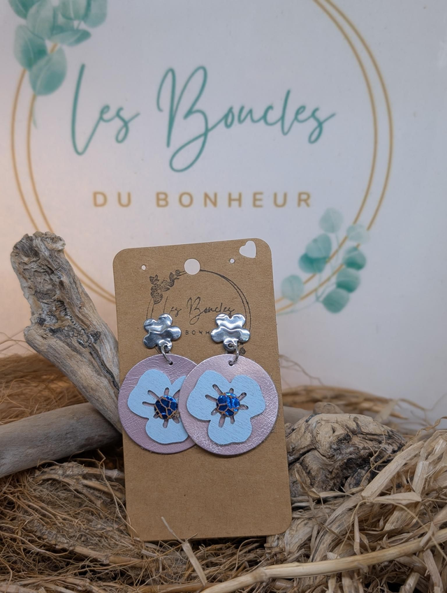 Moon fleur rose bleu mf011