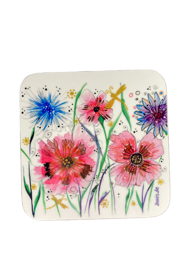 Untersetzer "Blumen mit Libellen"