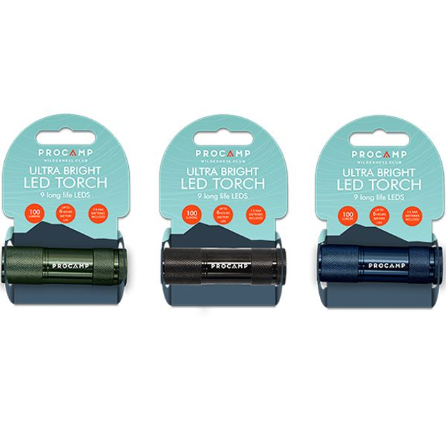 Procamp LED Ultra Bright Torch with batteries - £2.00 each