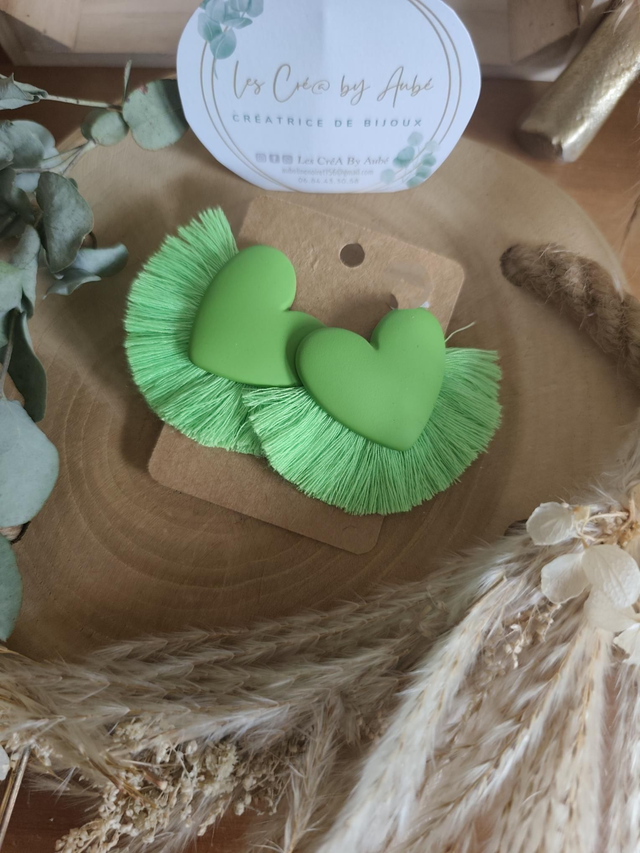 BO MINI BOHEME COEUR VERT FLUO 0000100