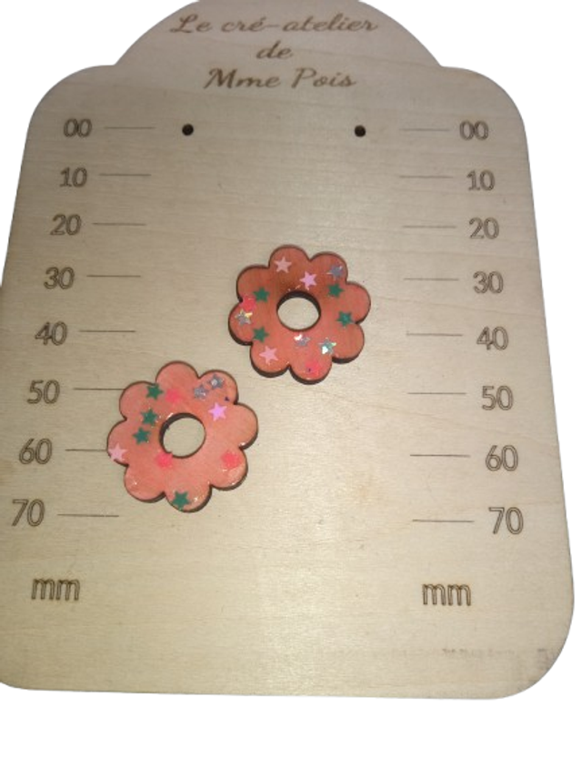 Étoile Rosée – Pampilles artisanales bois &amp; résine