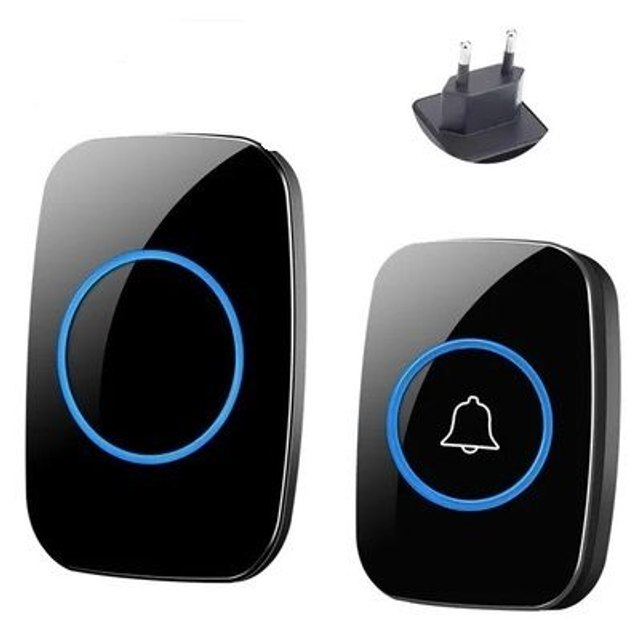 Sonnette intelligente sans fil, prise UE, 300m, télécommande, étanche, signal d&#039;alarme