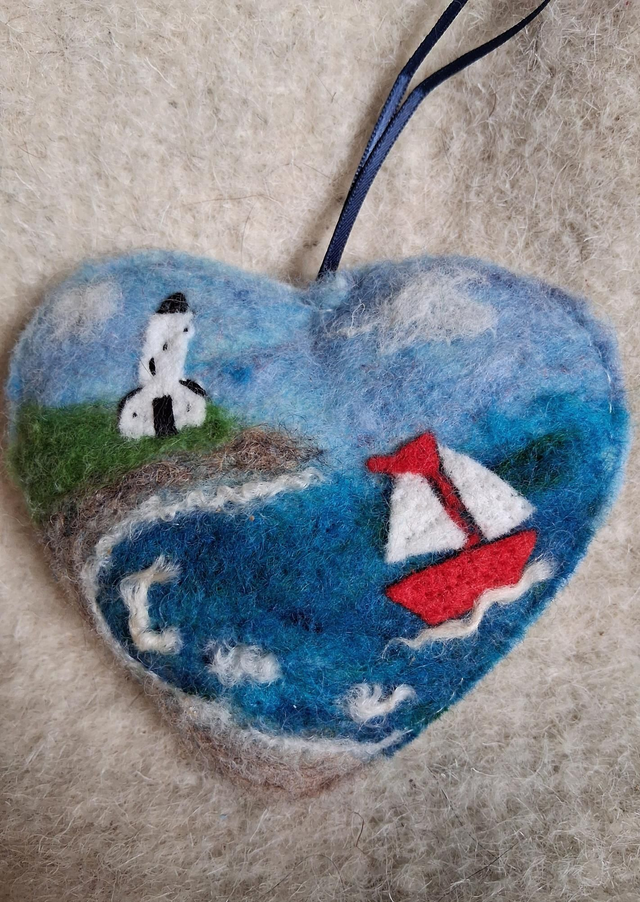 Needle Felt Wool Painted Lavender Bags Small