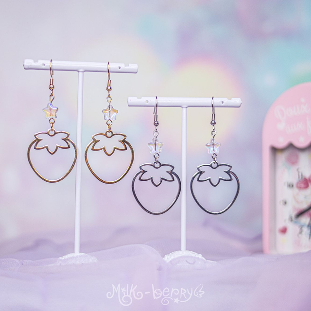 Boucles d'oreilles Fraise en Acier Inoxydable