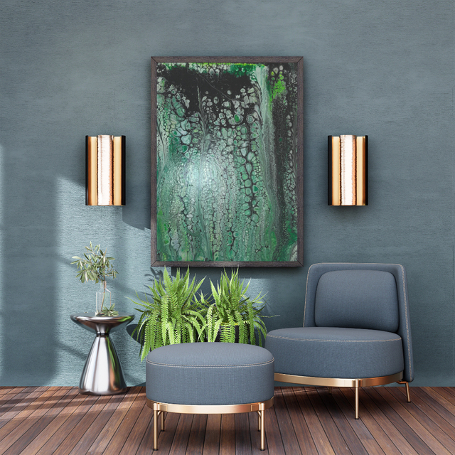 CODE JUNGLE - Tableau abstrait - 24x30 cm