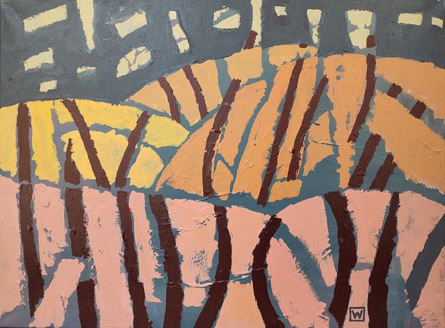 Pagórki rude, 60x81 akryl płótno