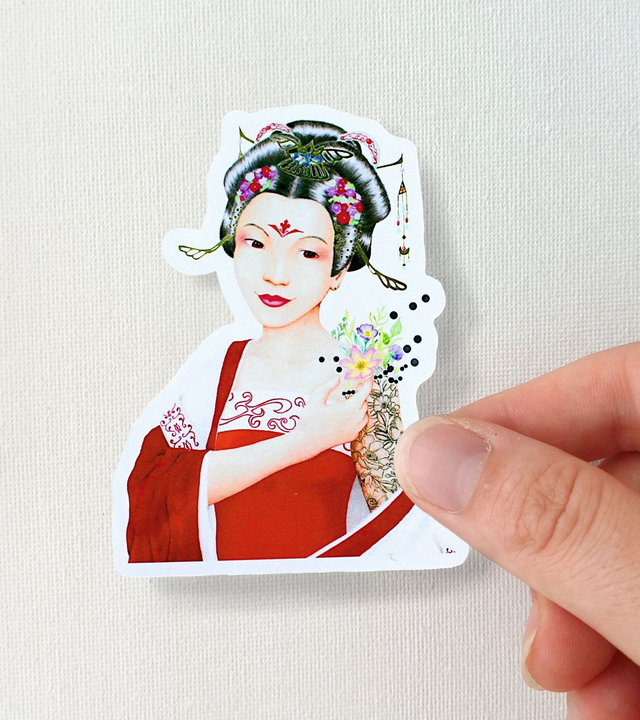 Sticker femme tatouage