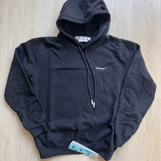 Off White Hoodie regular black/white SIZE M