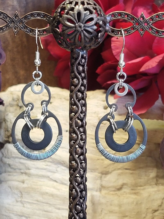 Boucles d&#039;Oreilles Néo Circlips &quot;Spirales d&#039;Acier&quot;