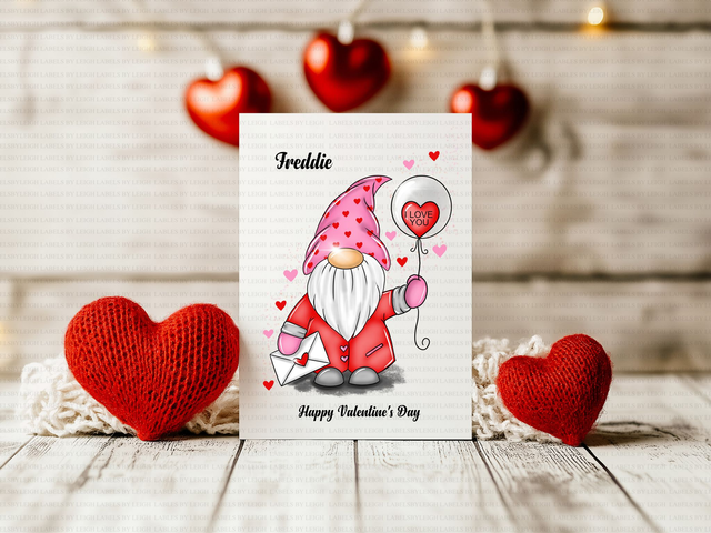 Personalised Boy Gonk Valentine's Card