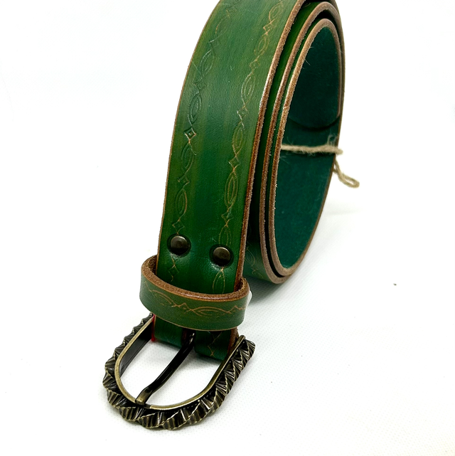 Ceinture en cuir vert