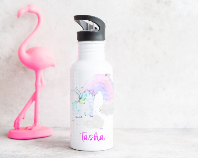 Personalised Unicorn Rainbow Water Bottle