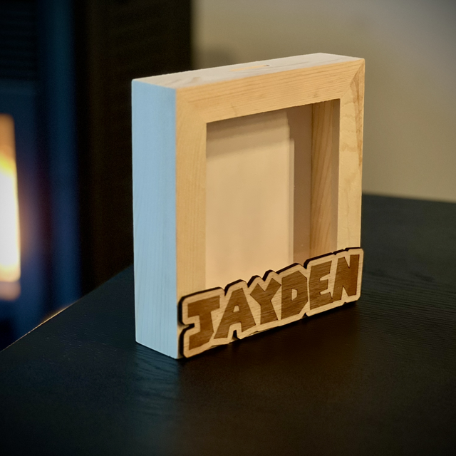 Doorzichtige 3D spaarpot met naam