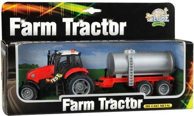 Kids Globe 510653C - Kids Globe 510653 Tracteur avec son et lumière, moteur à friction et remorque basculante