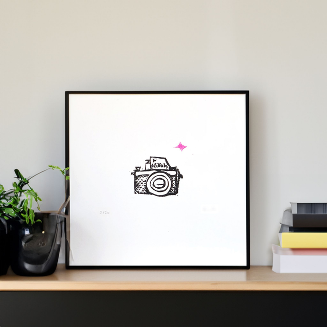 Nikon F Film Camera Engraved Art Print - Thoughtful Photographer Gift