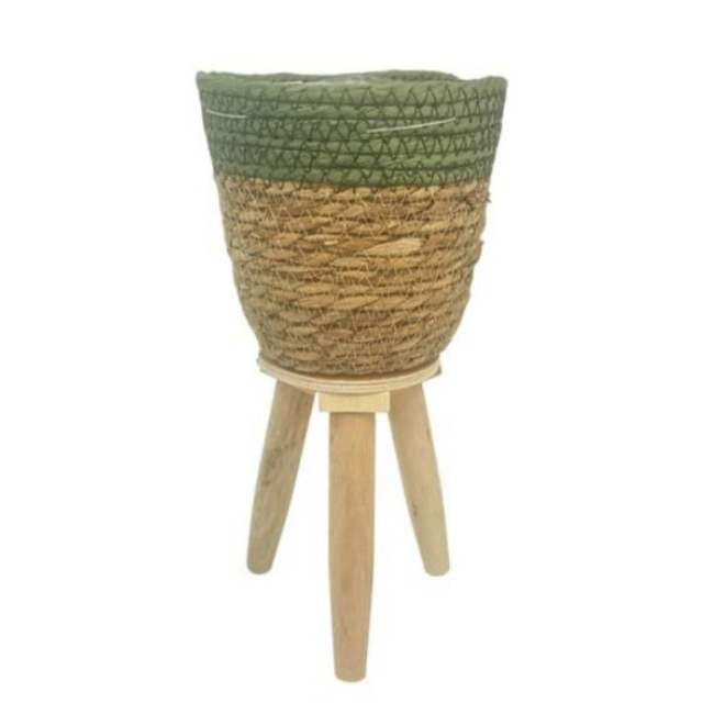 Grass planter - sage/natural