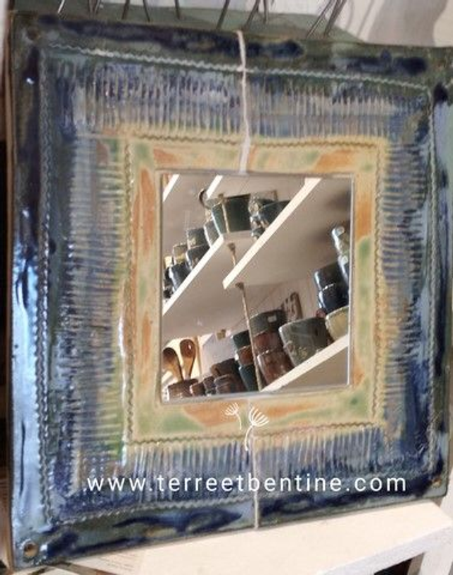 Miroir en grès - Pièce UNIQUE