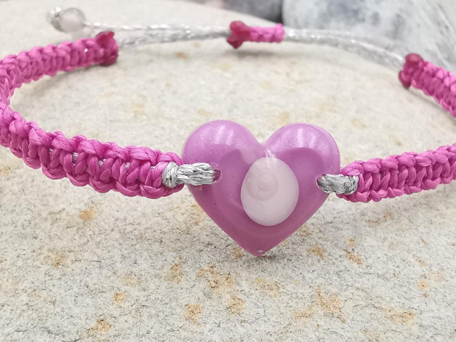 BCO-023 Bracelet cœur parme