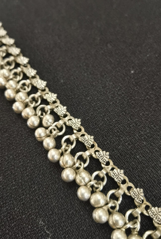 Chaîne de cheville en grelots en Argent 625