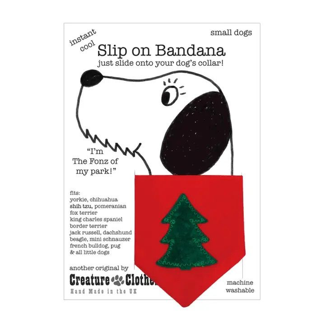 Slip On Dog Bandana - Classic Christmas Tree 