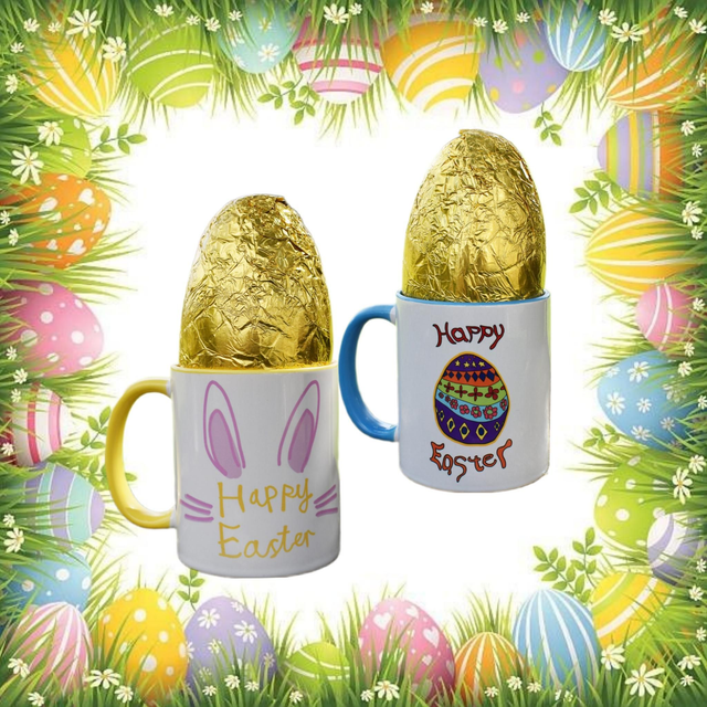 Easter personalised mugs with egg