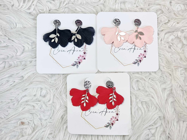 Boucles d'oreilles - feuille de Ginkgo