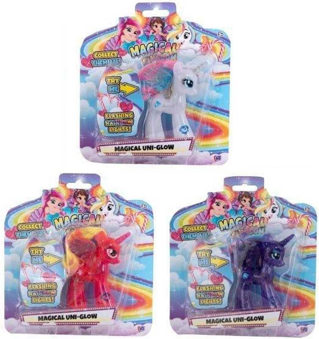 Magical Kingdom Rainbow Light Magical Unicorn Glow Doll Assorted Colours only £1.99 each