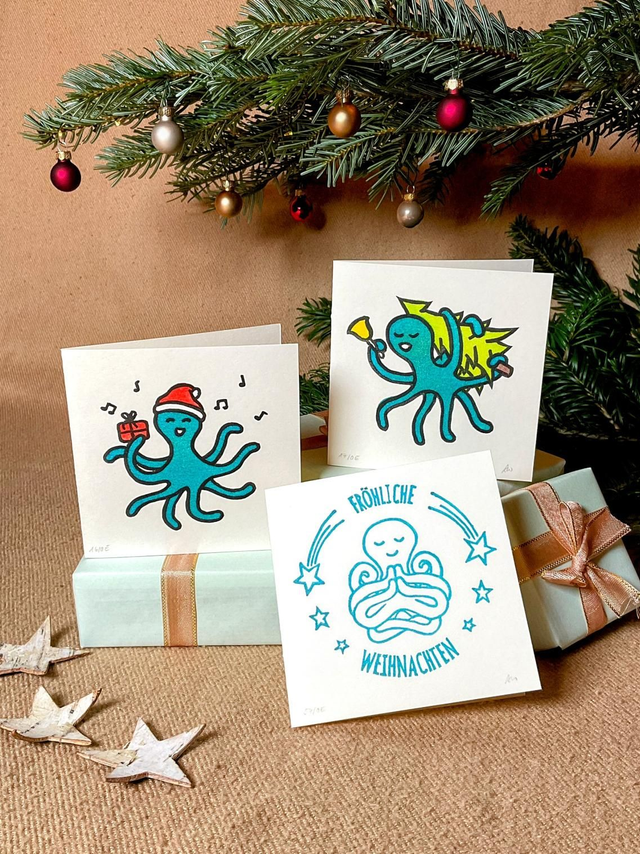 3er Set Weihnachtskarten