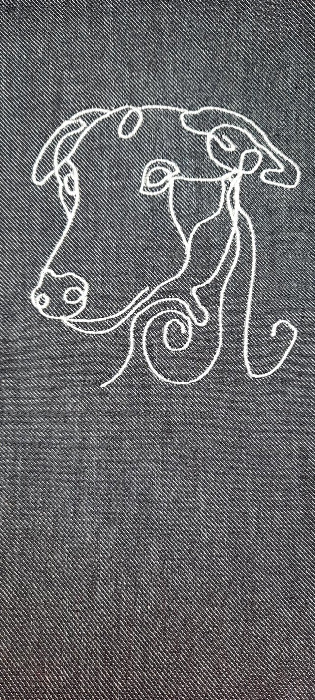 Dog walking bag - line art