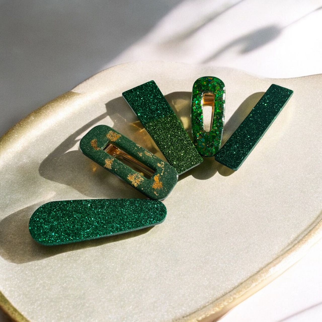 Barrettes vertes n°1