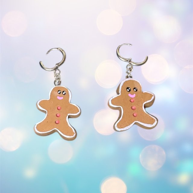 Polymer Clay Gingerbread Men Earrings