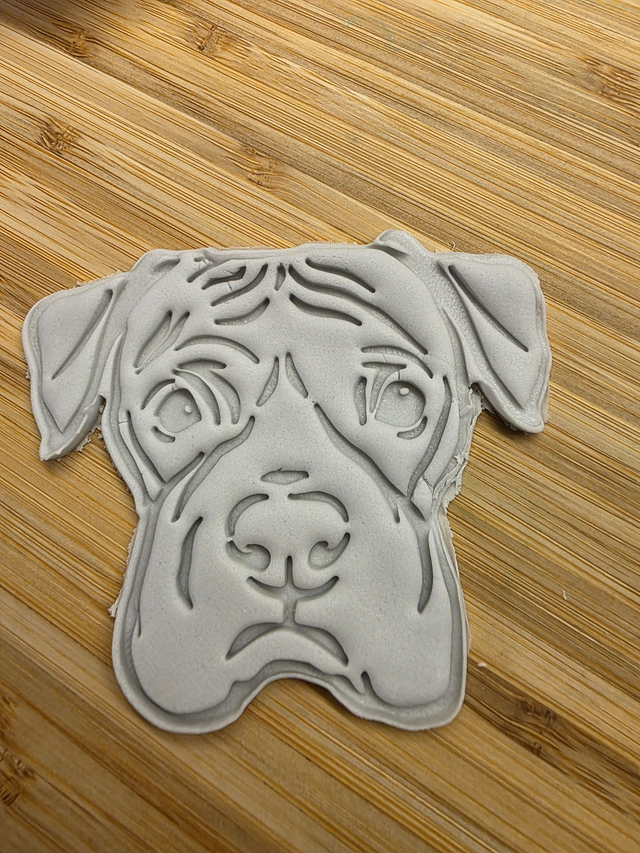 Boxer Head Fondant/cookie stamp with cutter