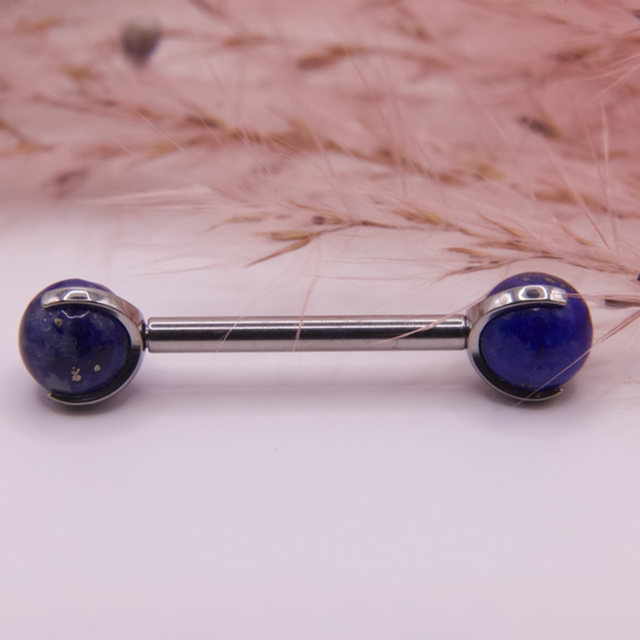 Barbell Pierres Naturelles Lapis 