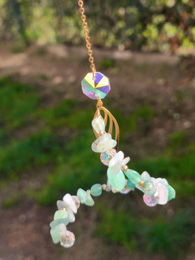 Attrape-soleil ÉCLAT DE SYLVE — aventurine verte et cristal de roche