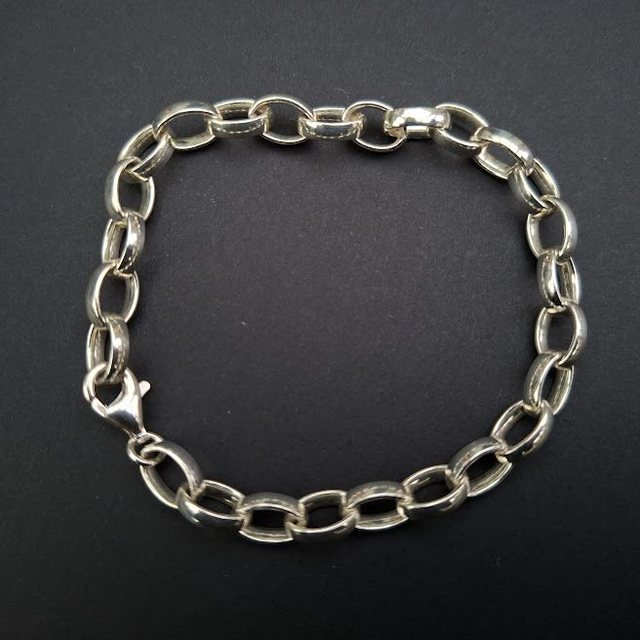 Ovale jasseron armband zilver