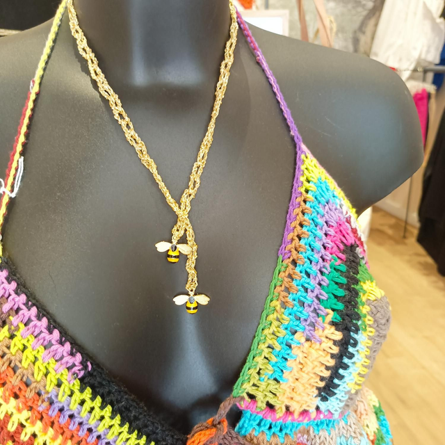 Collier coton abeille 