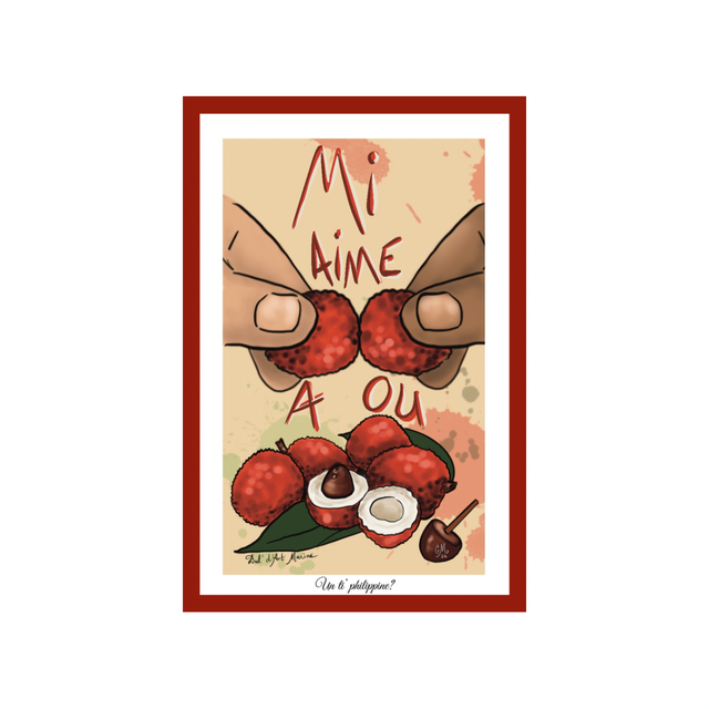 Carte postale - Letchis : mi aime a ou