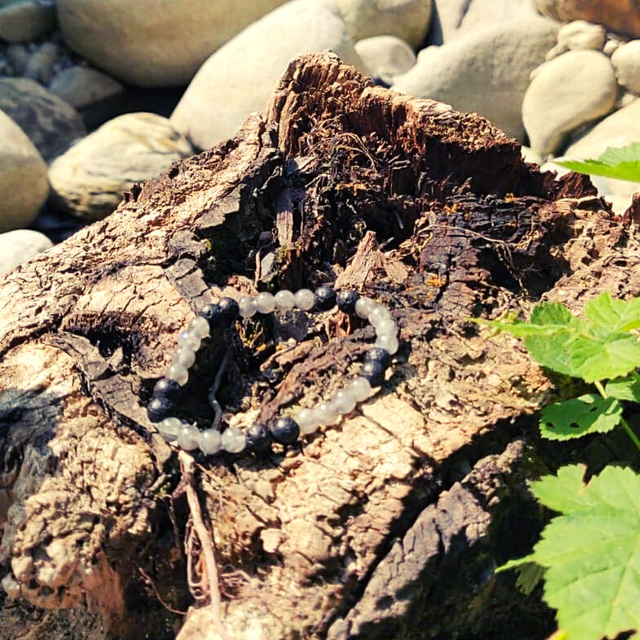  Labradorite &amp; Pierre De Lave Bracelet 6mm