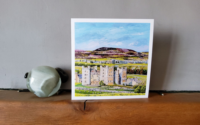 Summer at Castle Bolton. Wensleydale. Art card/ Coaster.