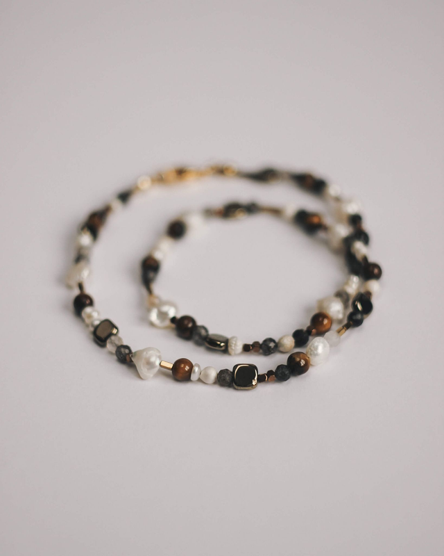 Naszyjnik koralikowy "Kawa z mlekiem" nr 2